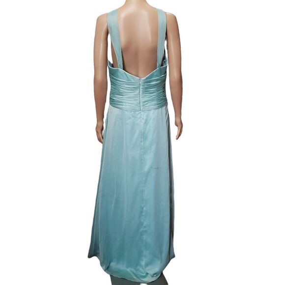 Belsoie Twisted Halter Tiffany Chiffon Gown Size 12 - Picture 2 of 16
